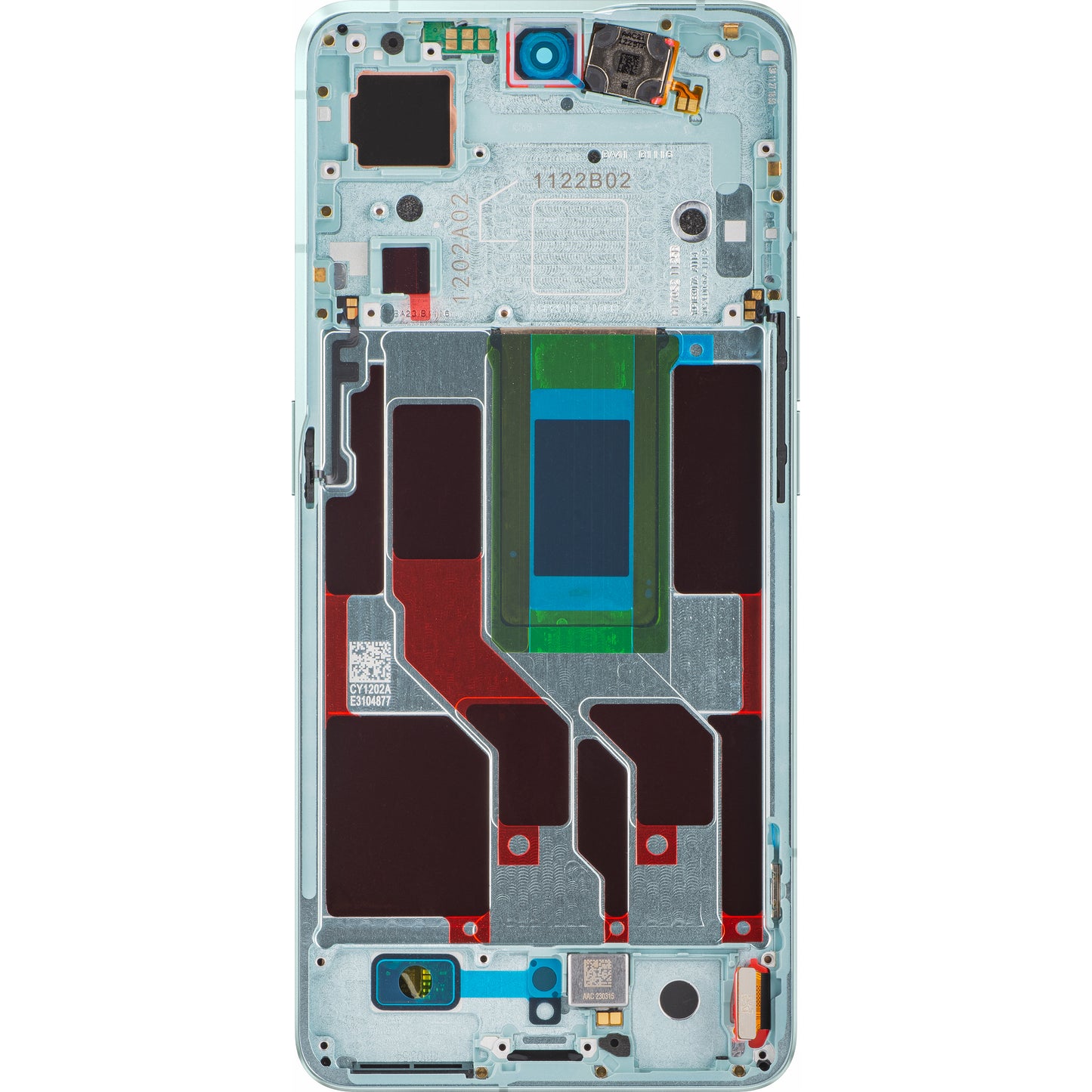 Scherm met aanraakscherm Oppo Reno8 Pro+ / Reno8 Pro, met frame, groen, Service Pack 4130264