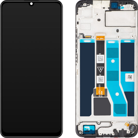 Display mit Touchscreen Realme C53, mit Rahmen, Schwarz (Mighty Black), Swap 621029000039