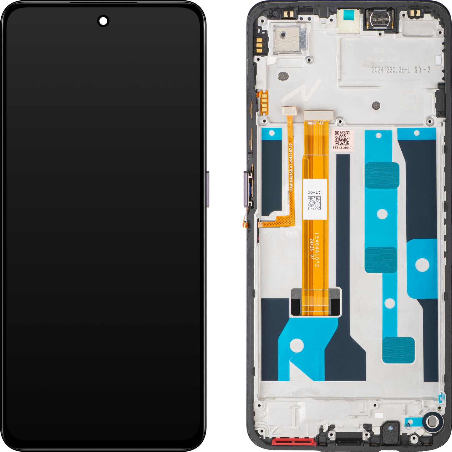 Display mit Touchscreen Realme C75, mit Rahmen, Braun Service Pack 621029000365