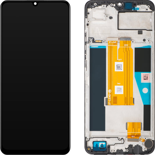 Display met Touchscreen Realme Note 60, met Frame, Zwart (Marble Black), Service Pack 621029000222
