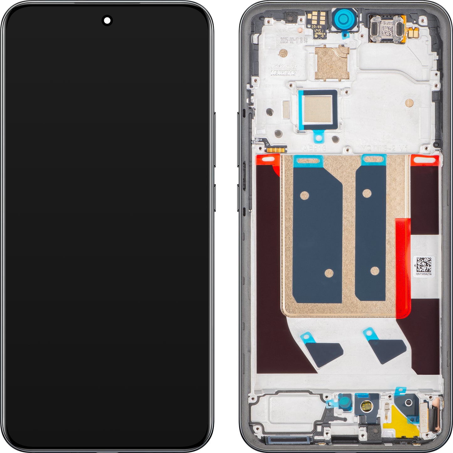 Display met Touchscreen Realme 14 Pro+, met Frame, Grijs (Suede Gray), Service Pack 621039000080