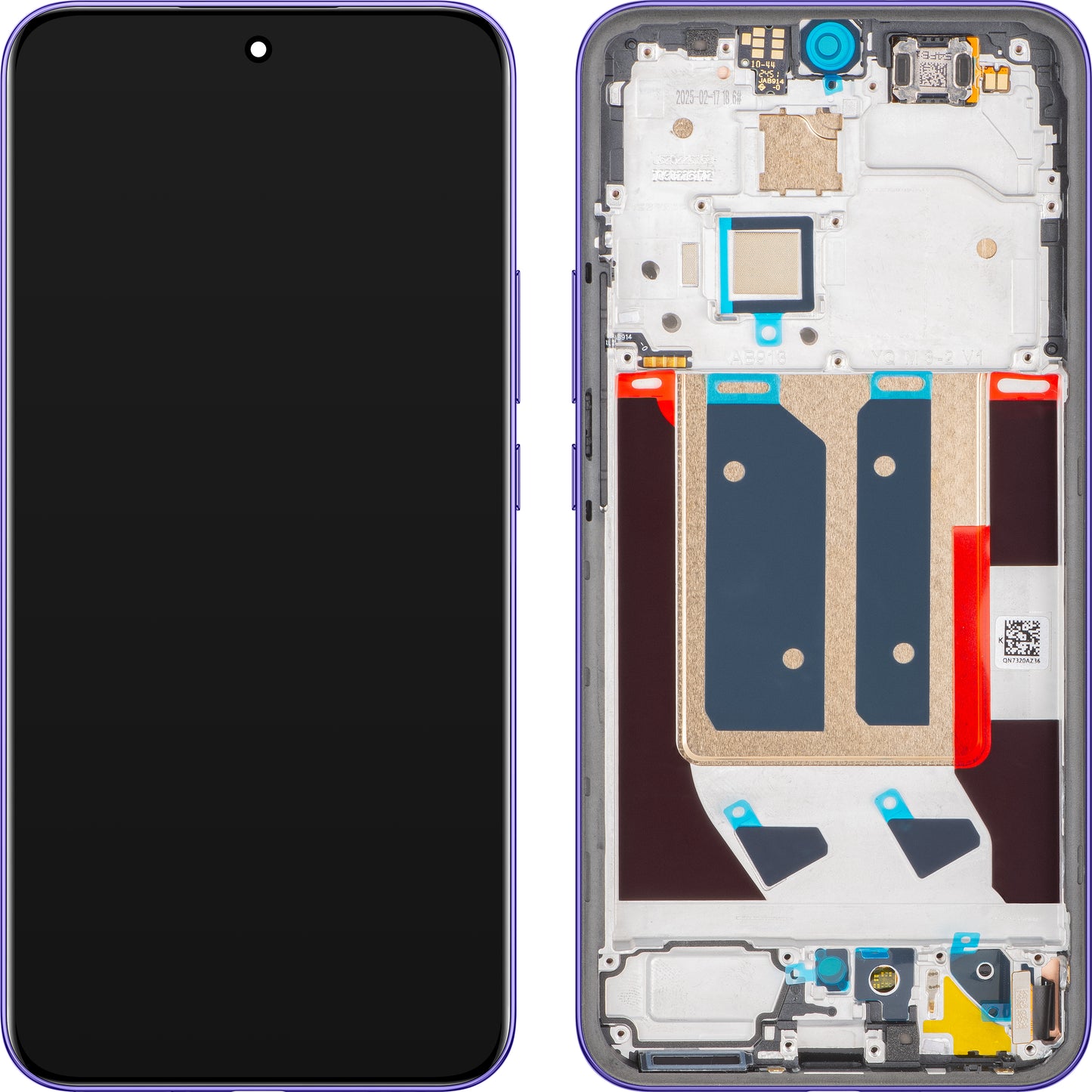Display met Touchscreen Realme 14 Pro+, met Frame, Paars (Bikaner Purple), Service Pack 621039000081