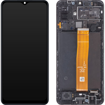 Samsung Galaxy M12 M127 Touchscreen Display, met Frame, Zwart, Swap GH82-25042A
