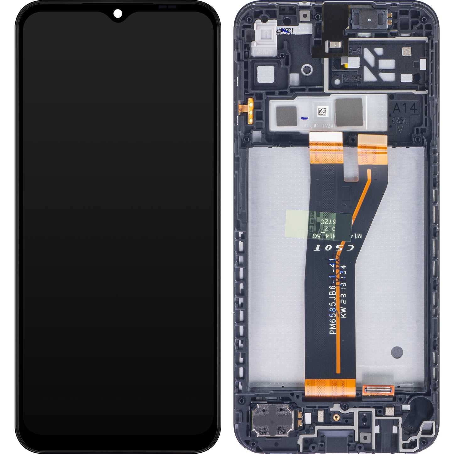 Écran tactile Samsung Galaxy A14 A145, avec cadre, version non européenne, noir, Service Pack GH82-3111185A