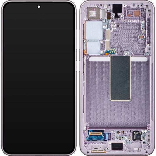 Écran tactile Samsung Galaxy S23 S911 avec cadre, rose (lavande), Service Pack GH82-30480D