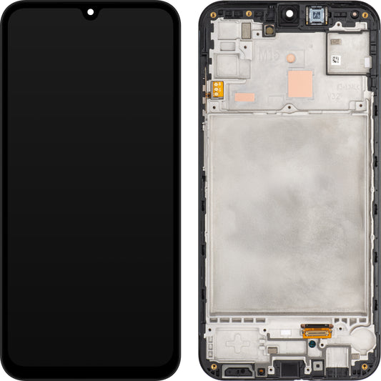 Samsung Galaxy M15 touchscreen scherm met frame, zwart (grijs), Service Pack GH82-34683A 