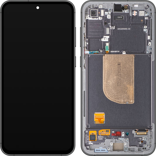 Samsung Galaxy S23 FE S711 Touchscreen Display, met frame, zwart (grafiet), Service Pack GH82-32854A 