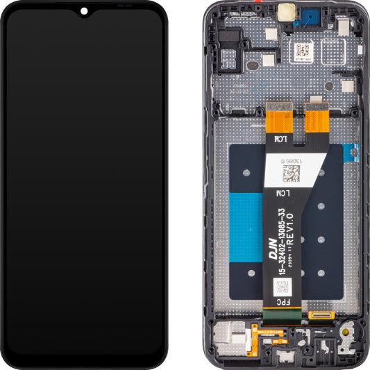 Samsung Galaxy A14 5G A146 Touchscreen Display, met Frame, Europese Versie, Zwart, Herverpakt GH81-23315A