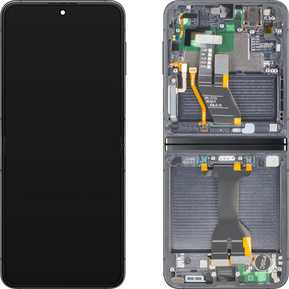 Écran tactile Samsung Galaxy Z Flip5 F731, avec cadre, sous Inner, gris (Graphite), pack de service GH82-31827A