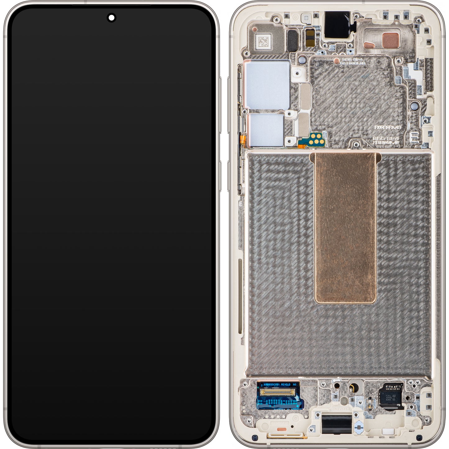 Samsung Galaxy S23+ S916 Touchscreen-Display mit Rahmen, Weiß (Cream), Service Pack GH82-30476B