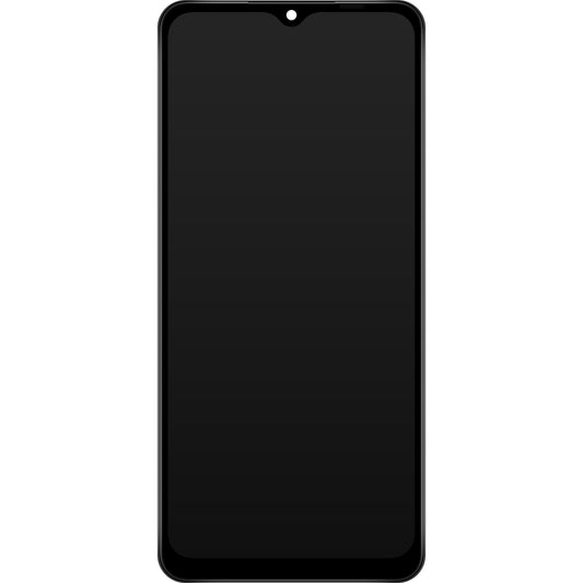 Touchscreen Display Samsung Galaxy A12 Nacho A127, met Frame, Zwart, Herverpakt GH82-26486A