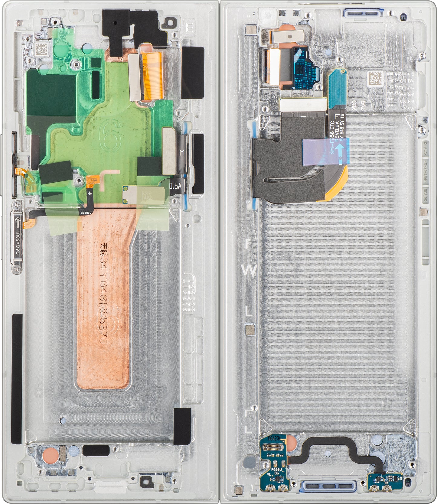 Samsung Galaxy Z Fold6 F956 Touchscreen Display, met Frame, Sub Inner, Wit, Service Pack GH82-35042E