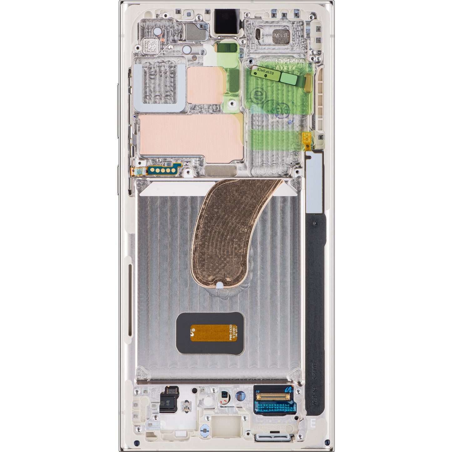 Écran tactile Samsung Galaxy S23 Ultra S918, avec cadre, blanc (crème), Service Pack GH82-30466B