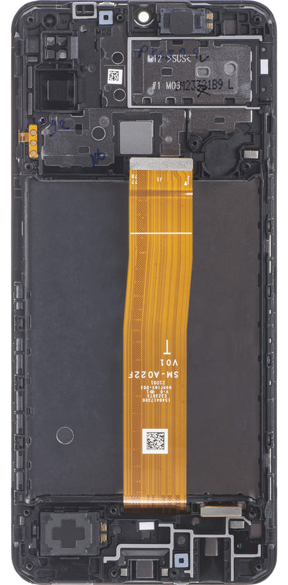 Samsung Galaxy M12 M127 Touchscreen Display, met Frame, Zwart, Swap GH82-25042A
