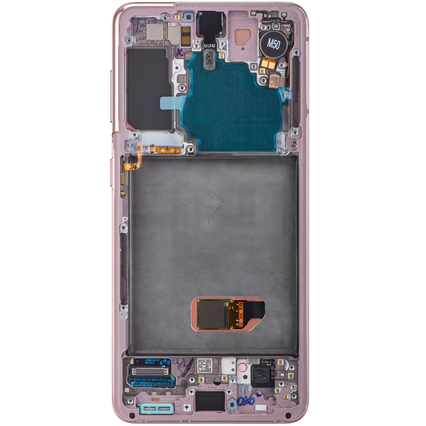 Écran tactile Samsung Galaxy S21 5G G991, avec cadre, rose, Service Pack GH82-24544D