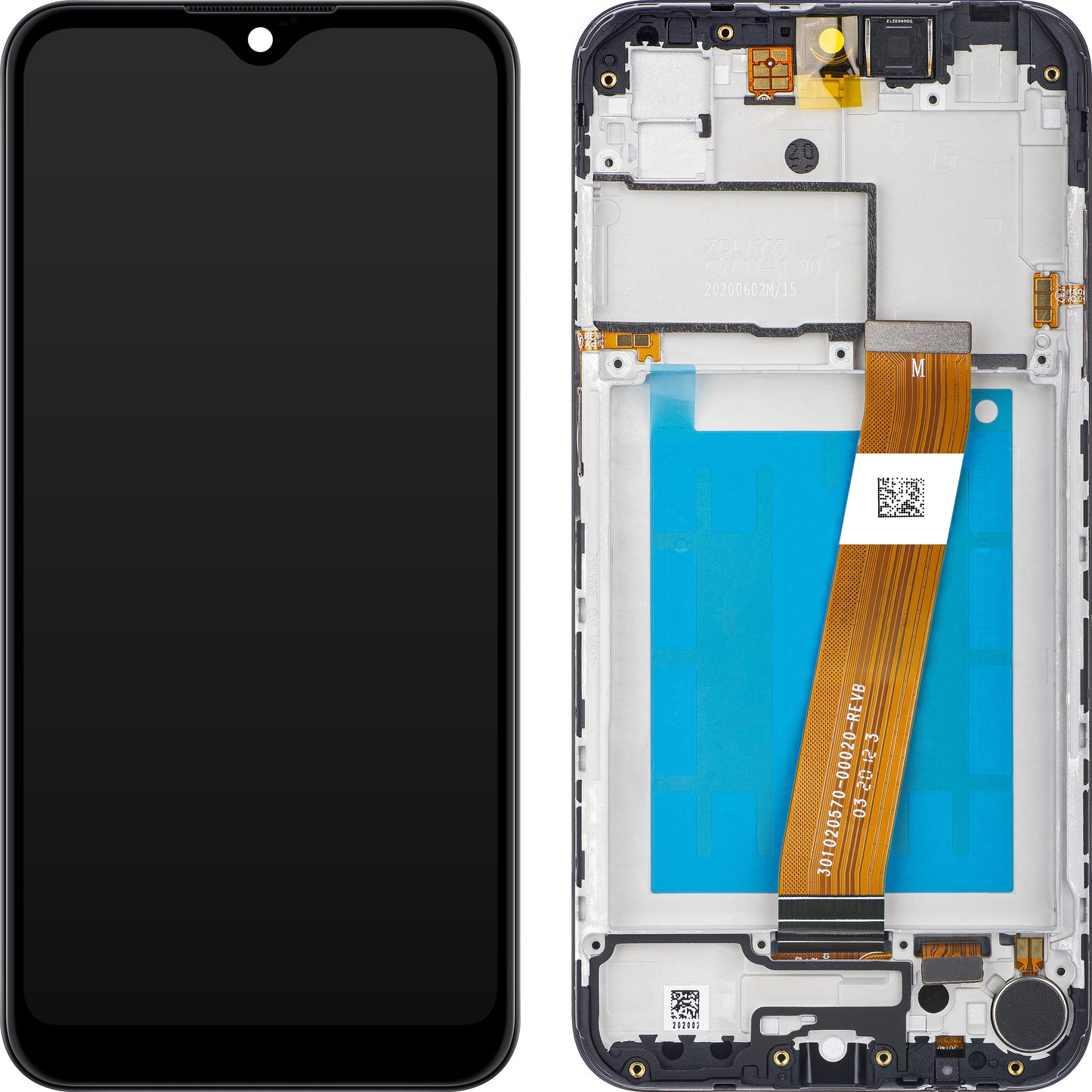 Écran tactile avec cadre pour Samsung Galaxy A01 A015, Version Européenne, Noir, Pack de service GH81-18209A