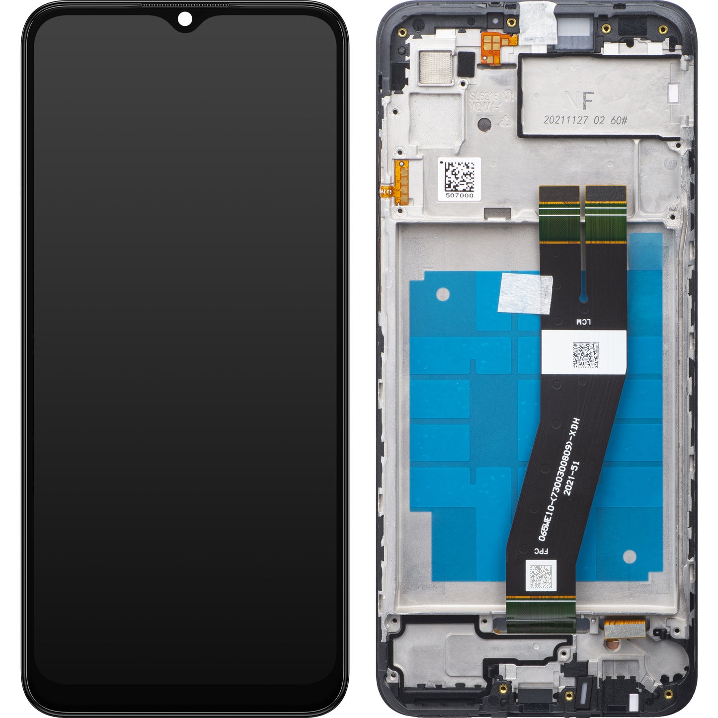 Touchscreen scherm Samsung Galaxy A03 A035, met frame, versie G, zwart, Service Pack GH81-21626A