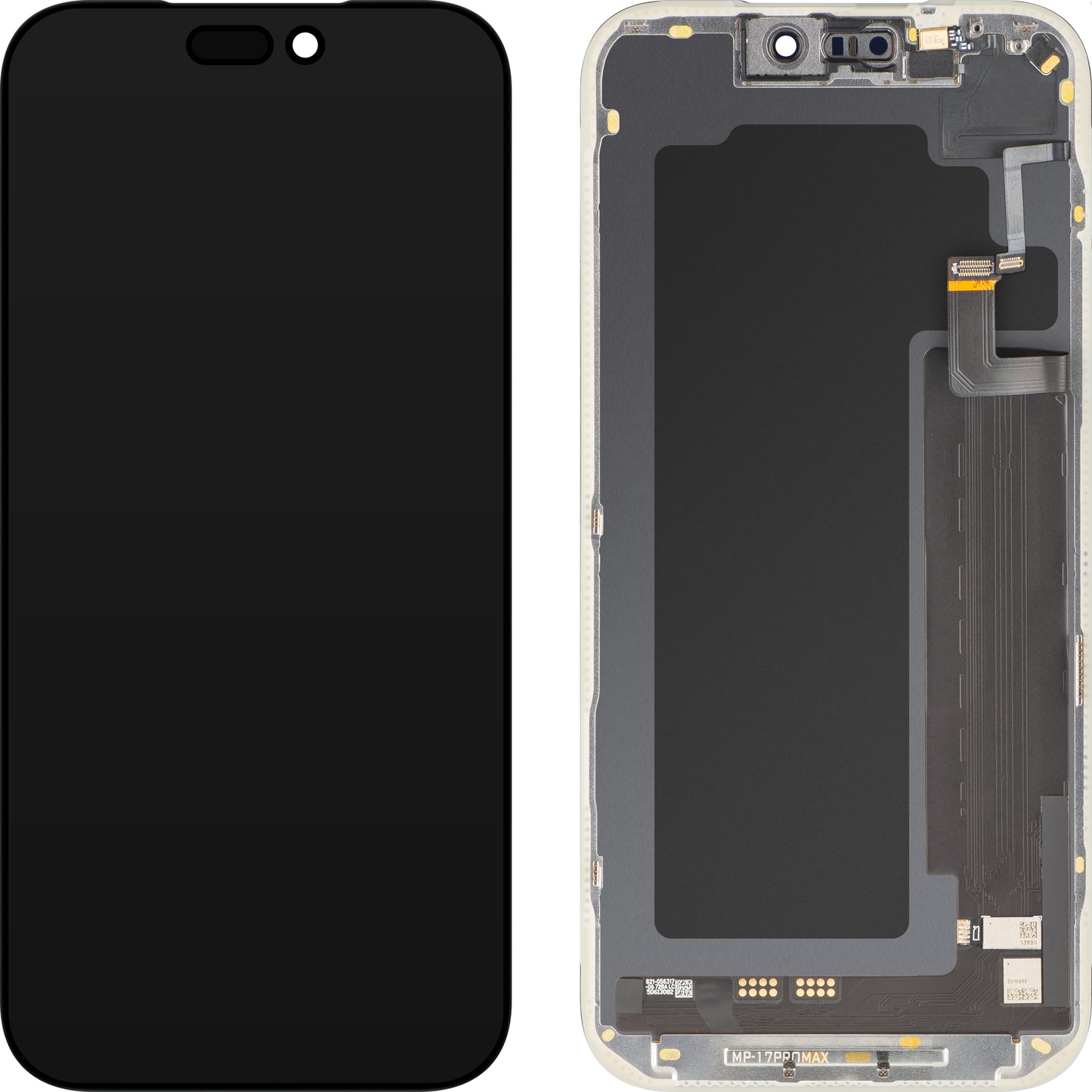 Touchscreen-Display mit Licht-Näherungssensor MP kompatibel mit Apple iPhone 17 Pro Max, mit Rahmen, OLED FHD 120Hz Diagnosesoftware-Version, Schwarz