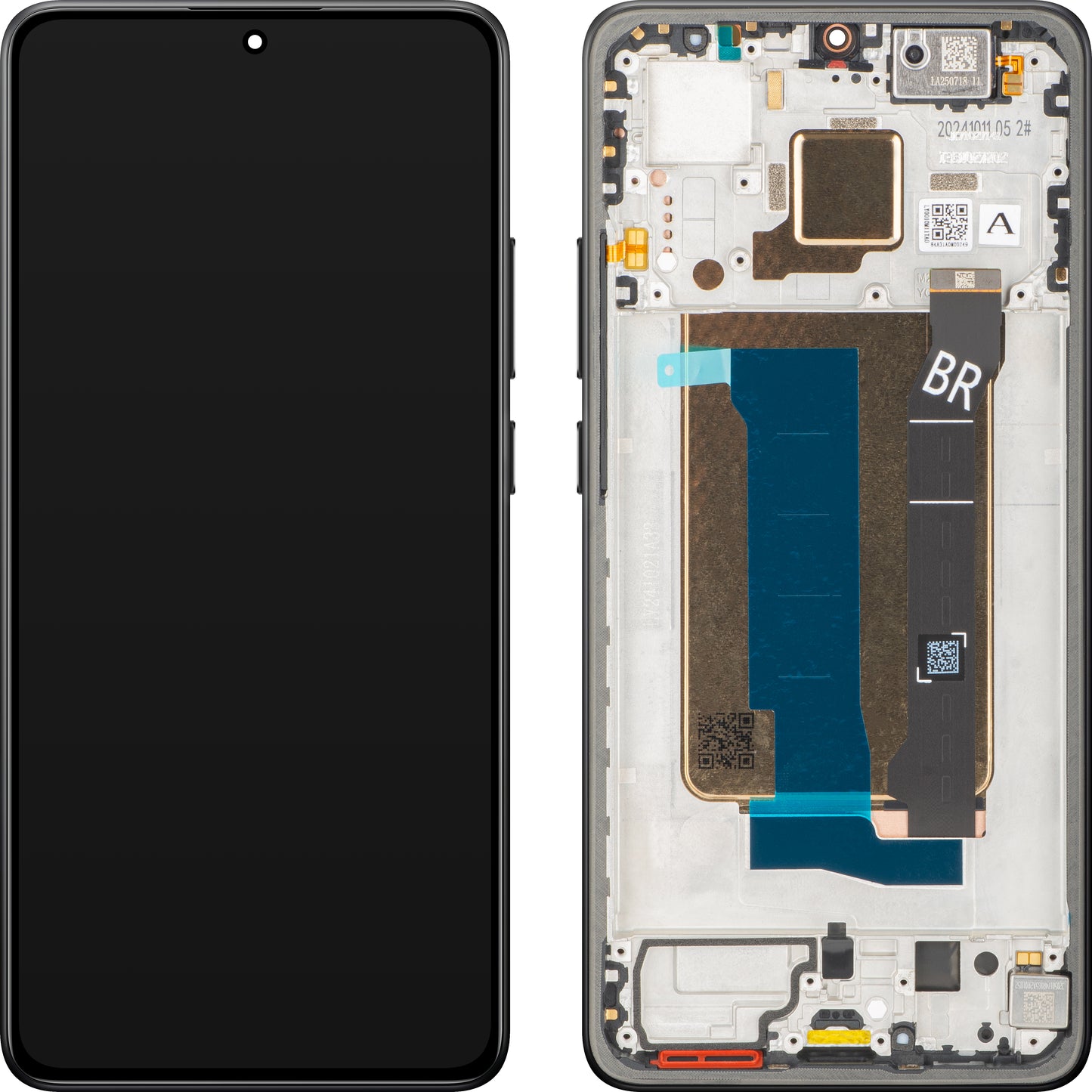 Touchscreen-Display Xiaomi Poco X7 Pro, mit Rahmen, Schwarz, Swap 56000300O1000