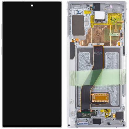 Écran tactile Samsung Galaxy Note 10+ 5G N976 / Note 10+ N975, avec cadre, blanc, Service Pack GH82-20838B