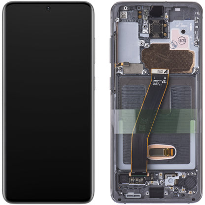 Touchscreen scherm Samsung Galaxy S20 5G G981 / S20 G980, met frame, grijs, Service Pack GH82-22131A