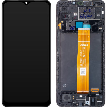 Touchscreen scherm Samsung Galaxy A12 A125, met frame, zwart, Service Pack GH82-24491A