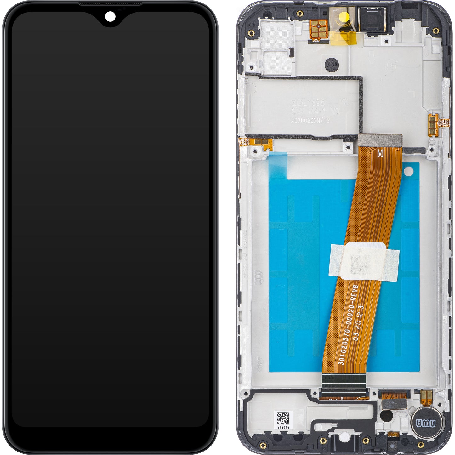 Écran tactile Samsung Galaxy A01 A015, avec cadre, version non européenne, noir, Service Pack GH81-18597A