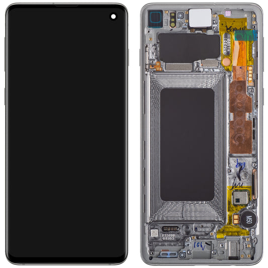 Samsung Galaxy Galaxy S10 G973 Écran tactile, avec cadre, argent, Service Pack GH82-18850G