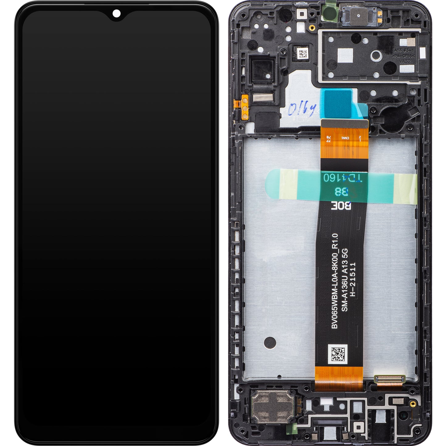 Touchscreen scherm Samsung Galaxy A13 5G A136, met frame, zwart, Service Pack GH82-29077A