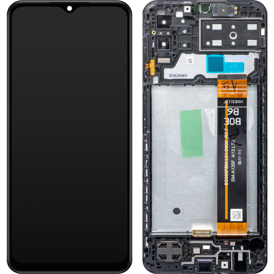 Touchscreen scherm Samsung Galaxy M13 M135, met frame, zwart, Service Pack GH82-29132A