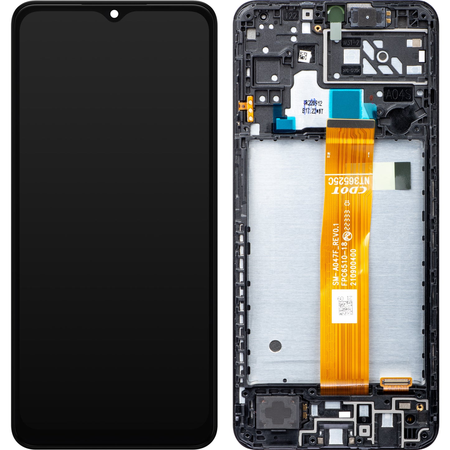 Touchscreen scherm Samsung Galaxy A04s A047, met frame, zwart, Service Pack GH82-29805A