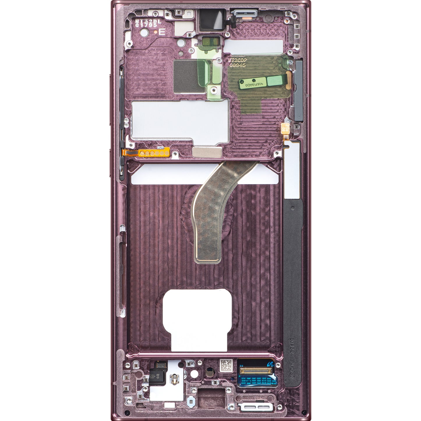 Samsung Galaxy S22 Ultra 5G S908 touchscreen scherm, met frame, kersen, Service Pack GH82-27488B