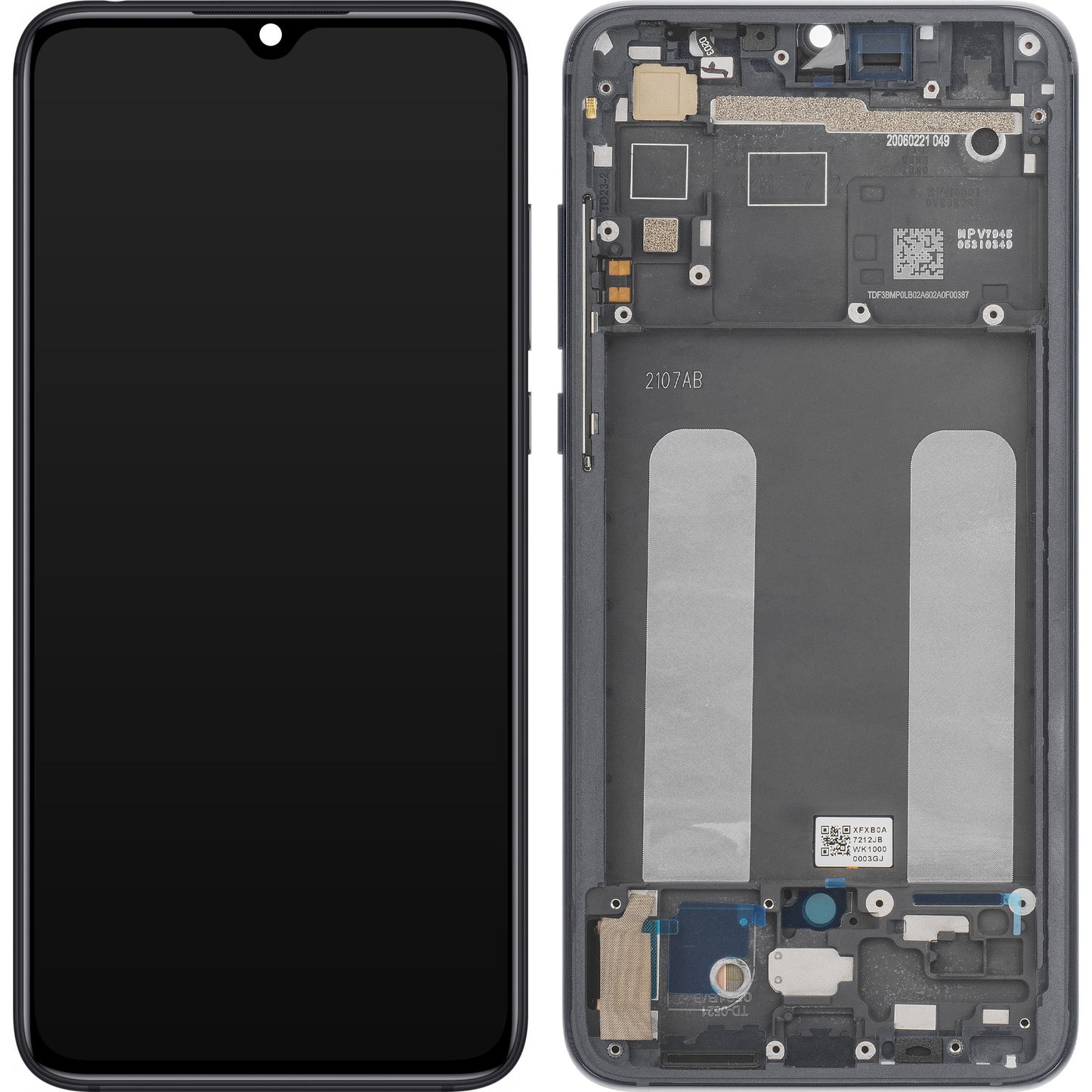 Display met Touchscreen Xiaomi Mi 9 Lite, met Frame, Grijs, Service Pack 560610118033