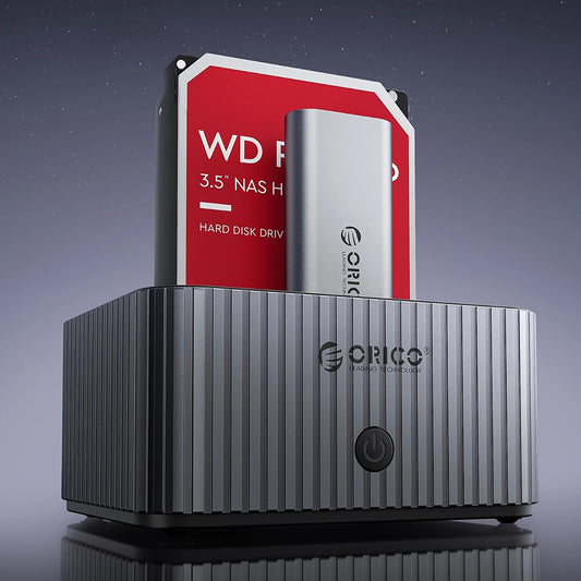 Orico IT28E-C Docking Station voor HDD / SSD SATA 2.5inch / 3.5inch - SSD SATA M.2 NVMe, Grijs
