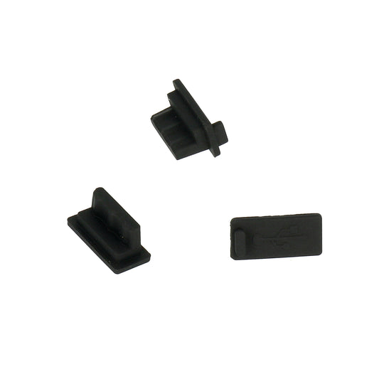 OEM Telefoonpoort Stofdop, USB-A, Set van 10 stuks, Zwart