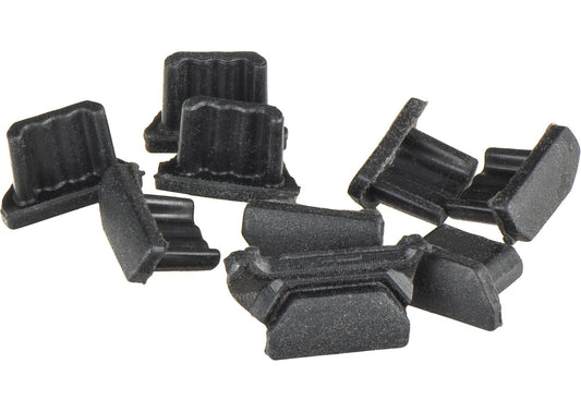 OEM stofdoppen telefoonpoort, microUSB, set van 10 stuks, zwart