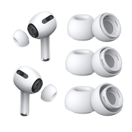 Techsuit ET1 Ohrstöpsel für Apple AirPods Pro Serie, Set 3 Stück, Weiß