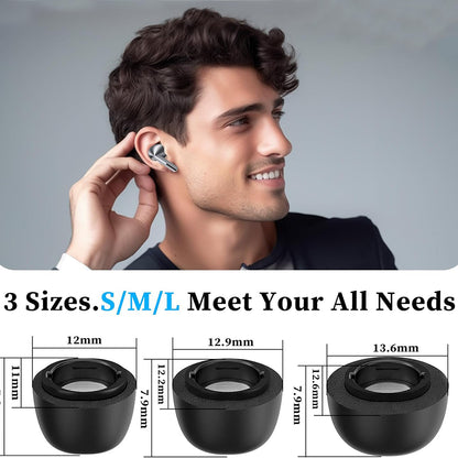 Techsuit ET3 Ohrstöpsel für Samsung Galaxy Buds3 Pro, Größe S / M / L, Schwarz