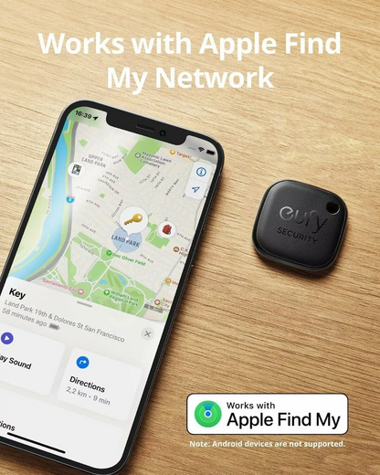 Eufy Security SmartTrack Link pour iOS Series, Lot de 4 pièces, Noir E87B0012
