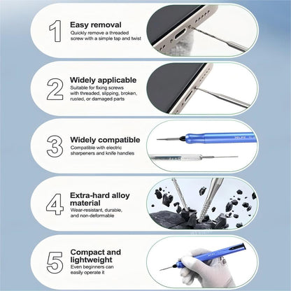 Extracteur de vis Relife TX1 pour extraction de vis cassée, 2 en 1