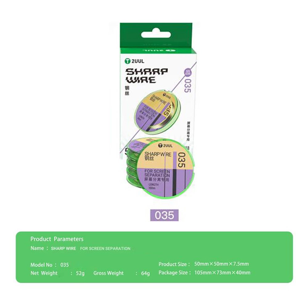Fil de molybdène 2UUL 035 GS pour téléphone, 100m