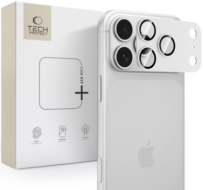 Beschermfolie Achtercamera Tech-Protect CamFull Fit+ voor Apple iPhone 18 Pro, Gehard Glas, Zilver