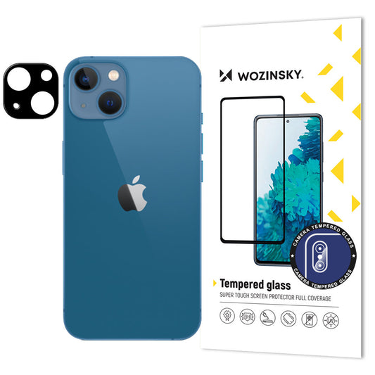 WZK Film de protection de la caméra arrière pour Apple iPhone 15, Verre protégé, Noir 