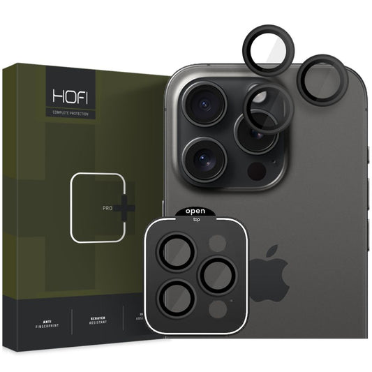 HOFI CamRing PRO+ Rückkamera-Schutzfolie für Apple iPhone 15 Pro Max / 15 Pro, Sicherheitsglas, Schwarz