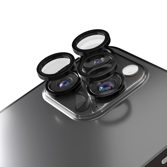 Achtercamera Beschermfolie Etteri voor Apple iPhone 16 Pro Max / 16 Pro, Gehard Glas, Zwart