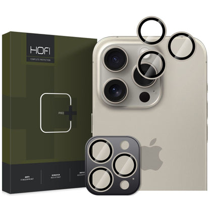 Beschermende camera achterkant film HOFI CamRing PRO+ voor Apple iPhone 16 Pro Max / 16 Pro, glas beschermd, grijs 