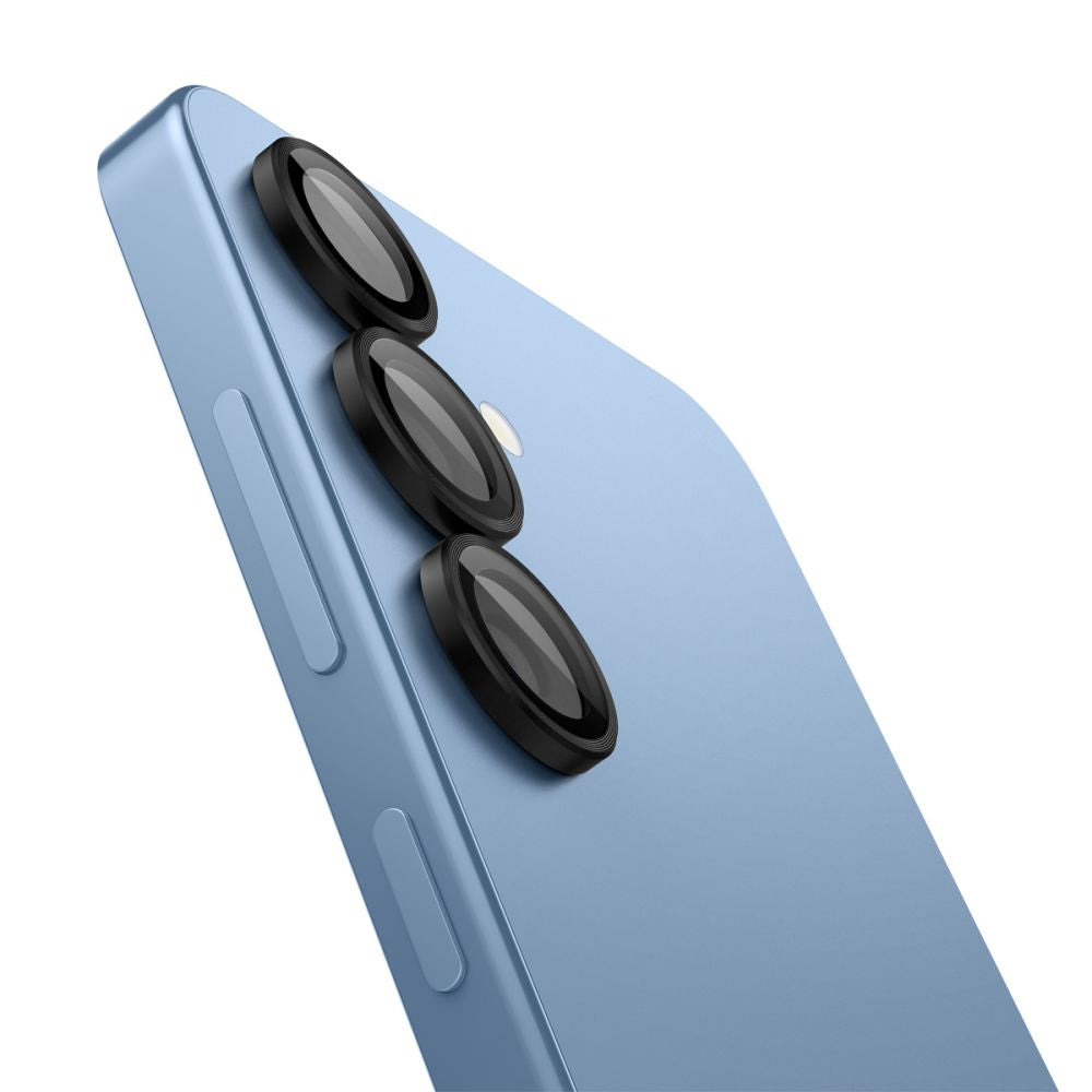 Beschermfolie Achtercamera Spigen GlastR EZ FIT Optik Pro HD voor Samsung Galaxy S25+ S936, Gehard Glas, Set van 2 stuks, Zwart AGL09088