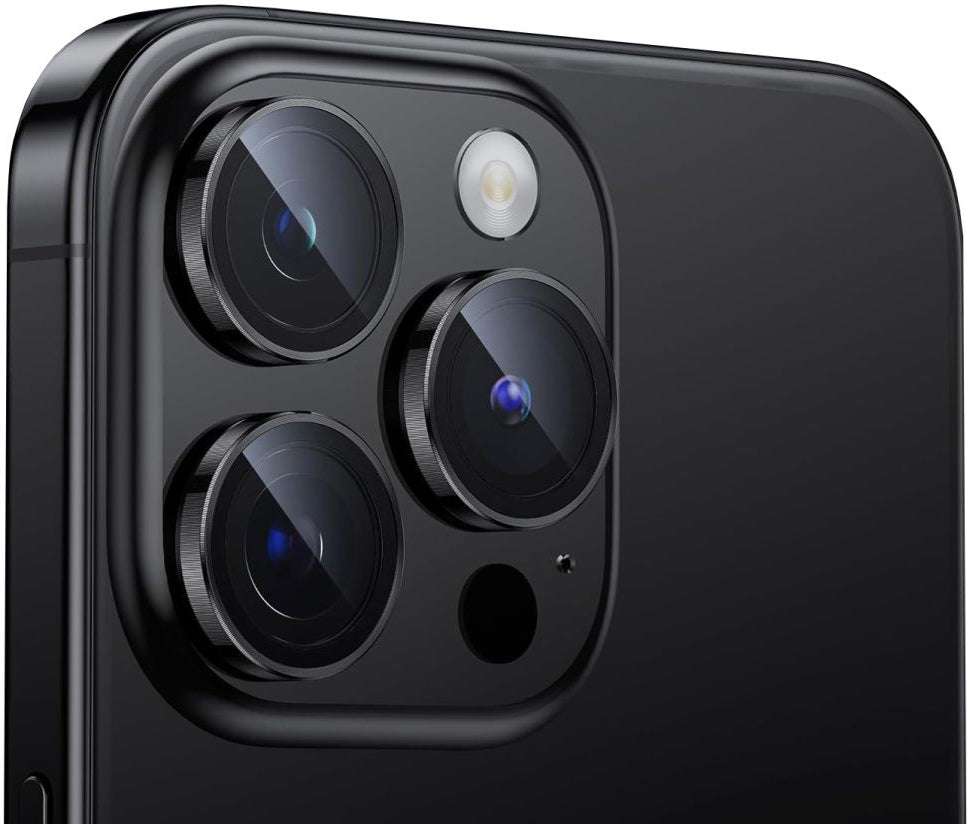 Beschermfolie Tech-Protect CamRing PRO+ voor de achtercamera van Apple iPhone 14 Pro Max / 14 Pro, Gehard Glas, Zwart