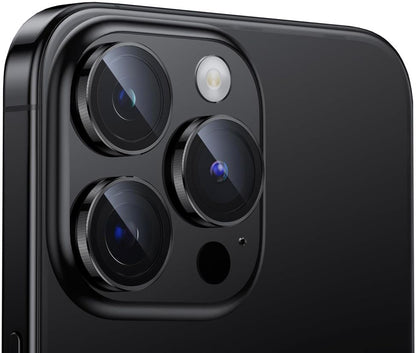 Beschermfolie Tech-Protect CamRing PRO+ voor de achtercamera van Apple iPhone 14 Pro Max / 14 Pro, Gehard Glas, Zwart