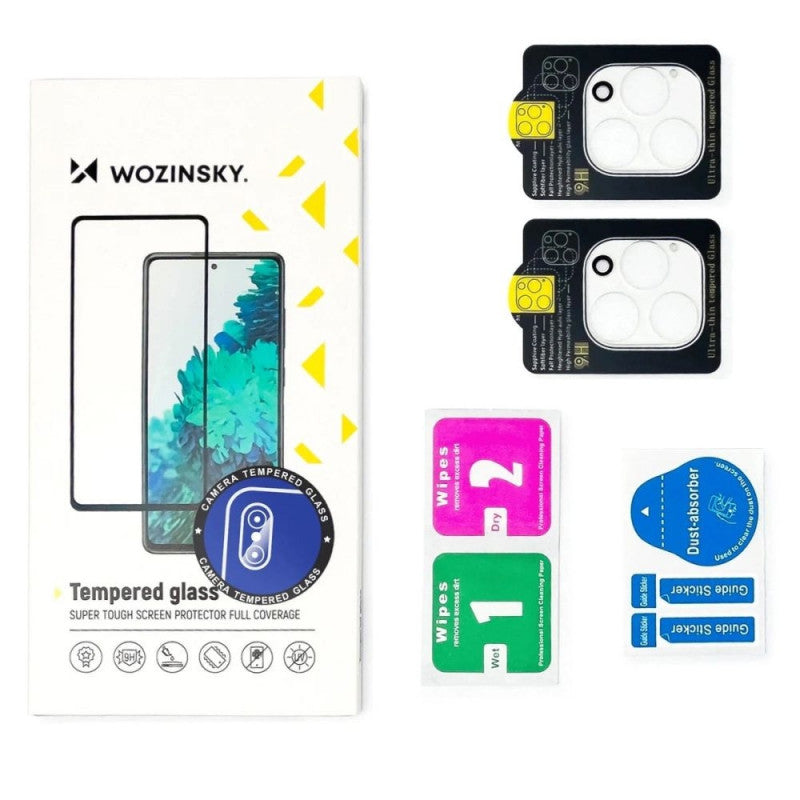 Beschermfolie Achtercamera WZK voor Apple iPhone 17 Pro, Gehard Glas, Set van 2 stuks, Zwart